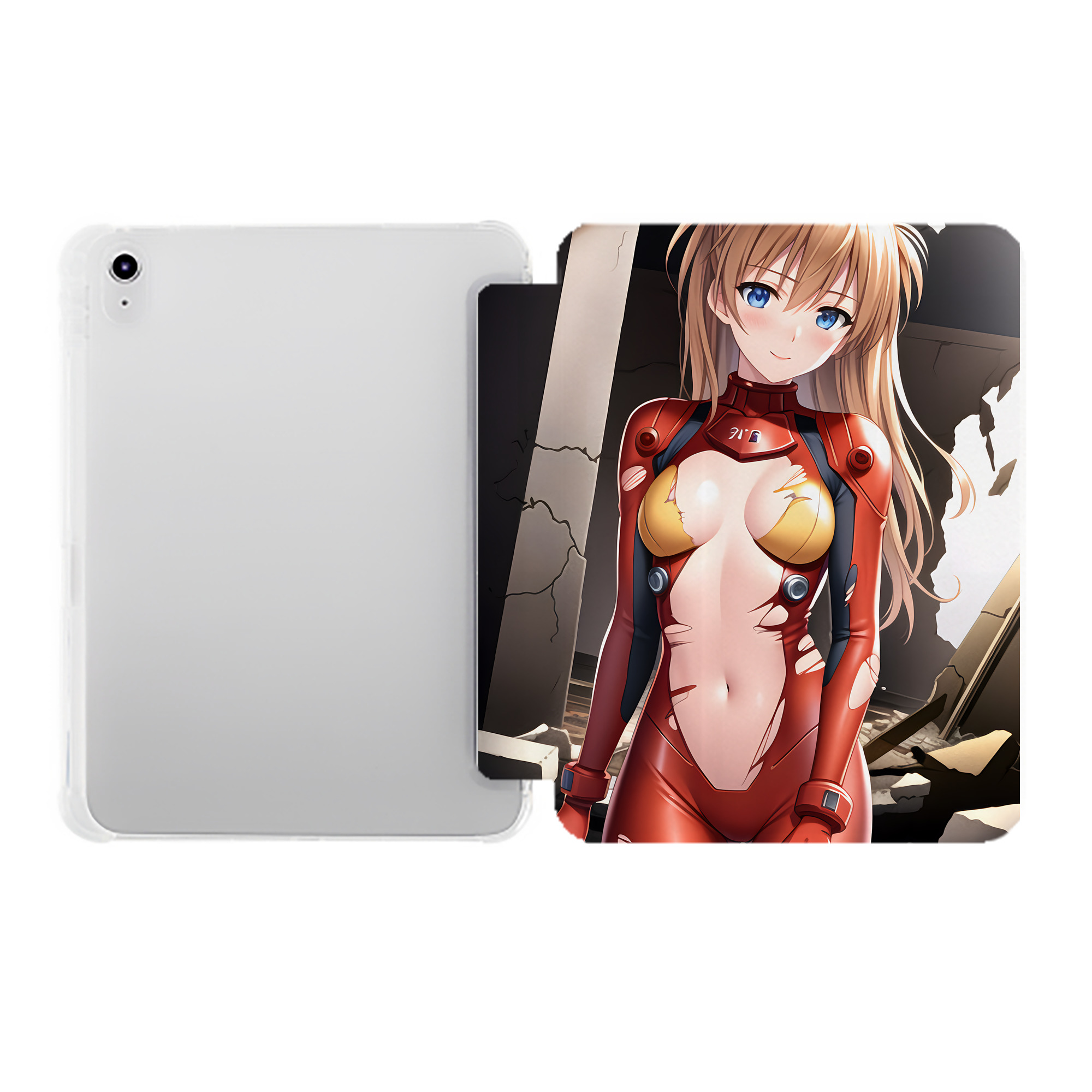 （画像用） EVA 新世紀エヴァンゲリオン IPad ケース ペン収納付き 三つ折りスタンド PUレザー×シリコン 対応機種9.5/10.5/10.9インチ